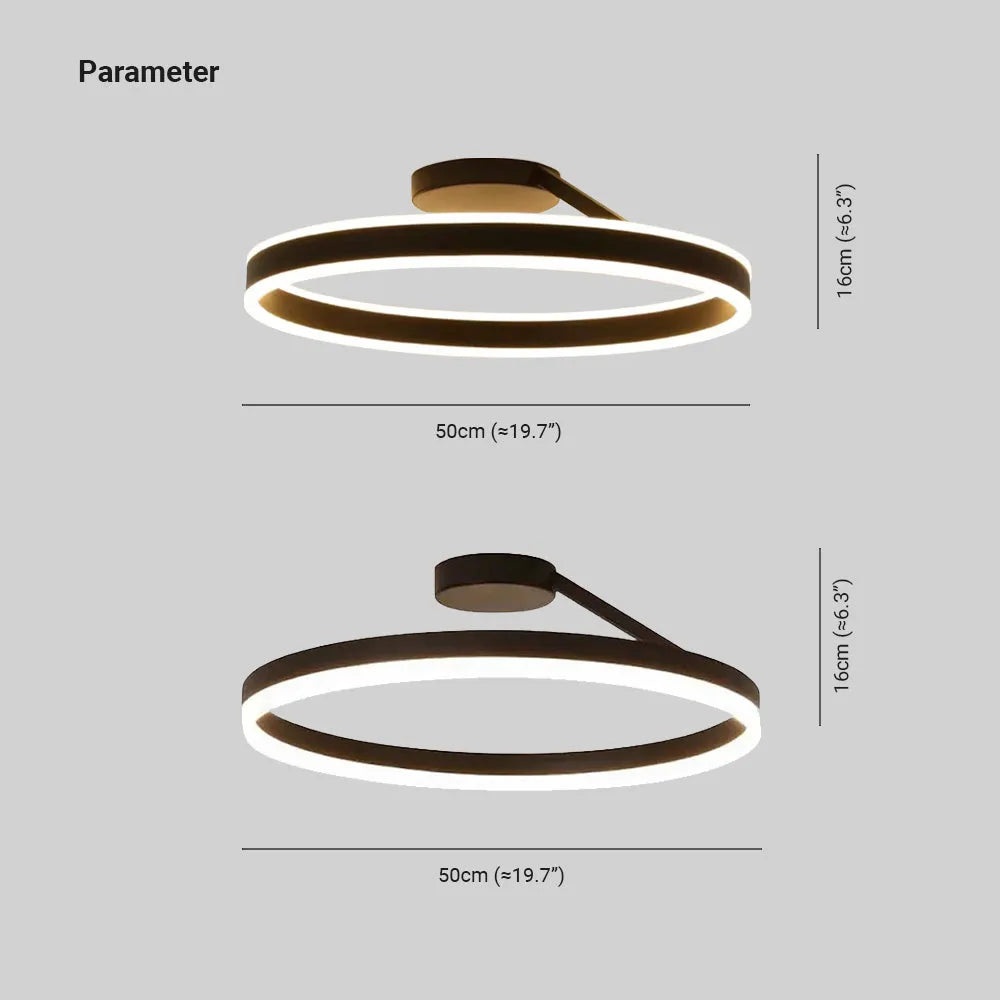 Solinor Modern Circle Flush Mount Ceiling Light, Black & White
