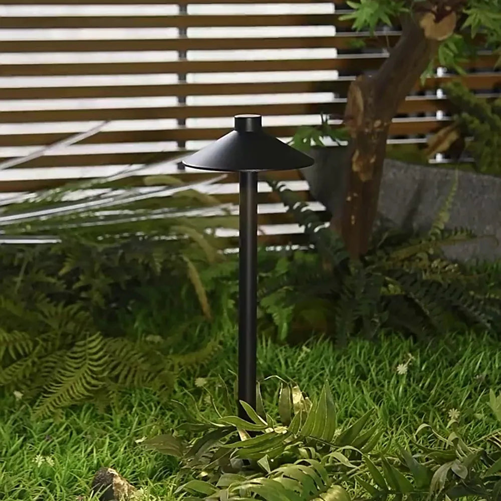 Dorvenia Outdoor Path Light Contemporary Cap-Shaped Black