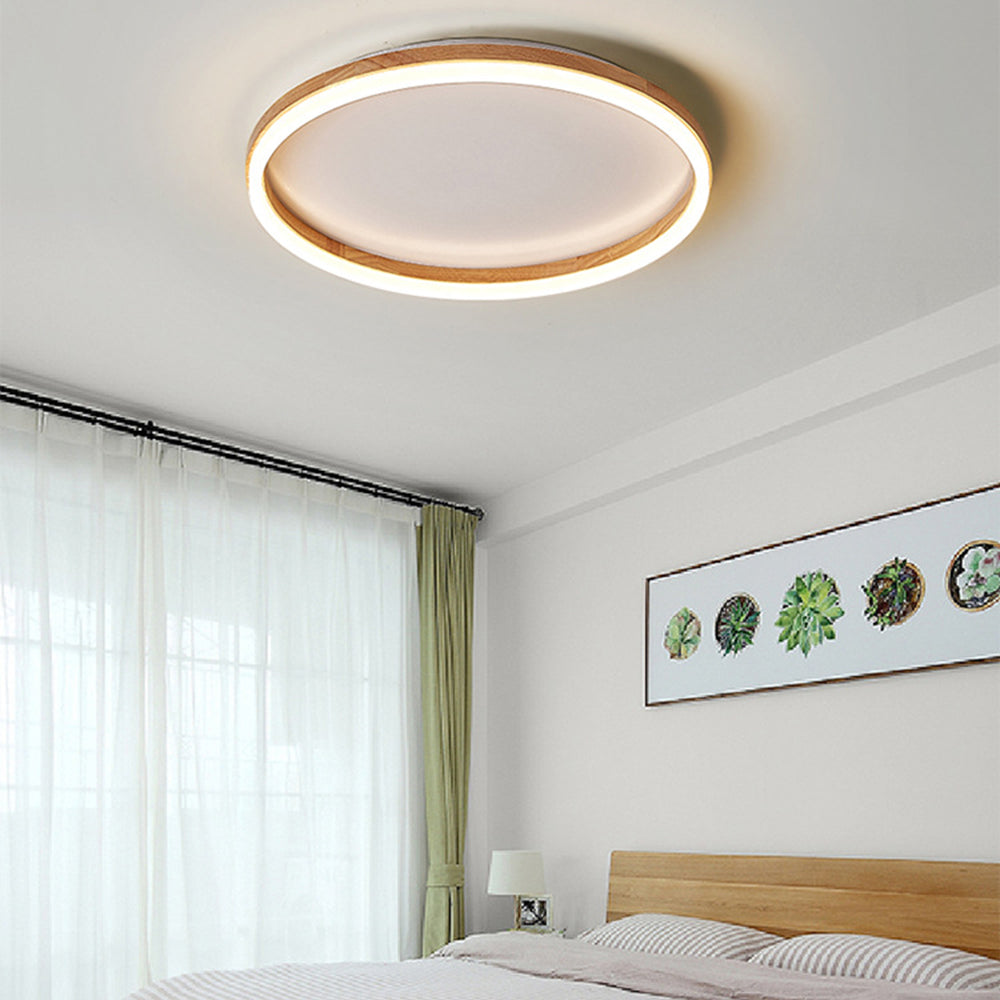 Solenor Ceiling Light Flush Mount Wood