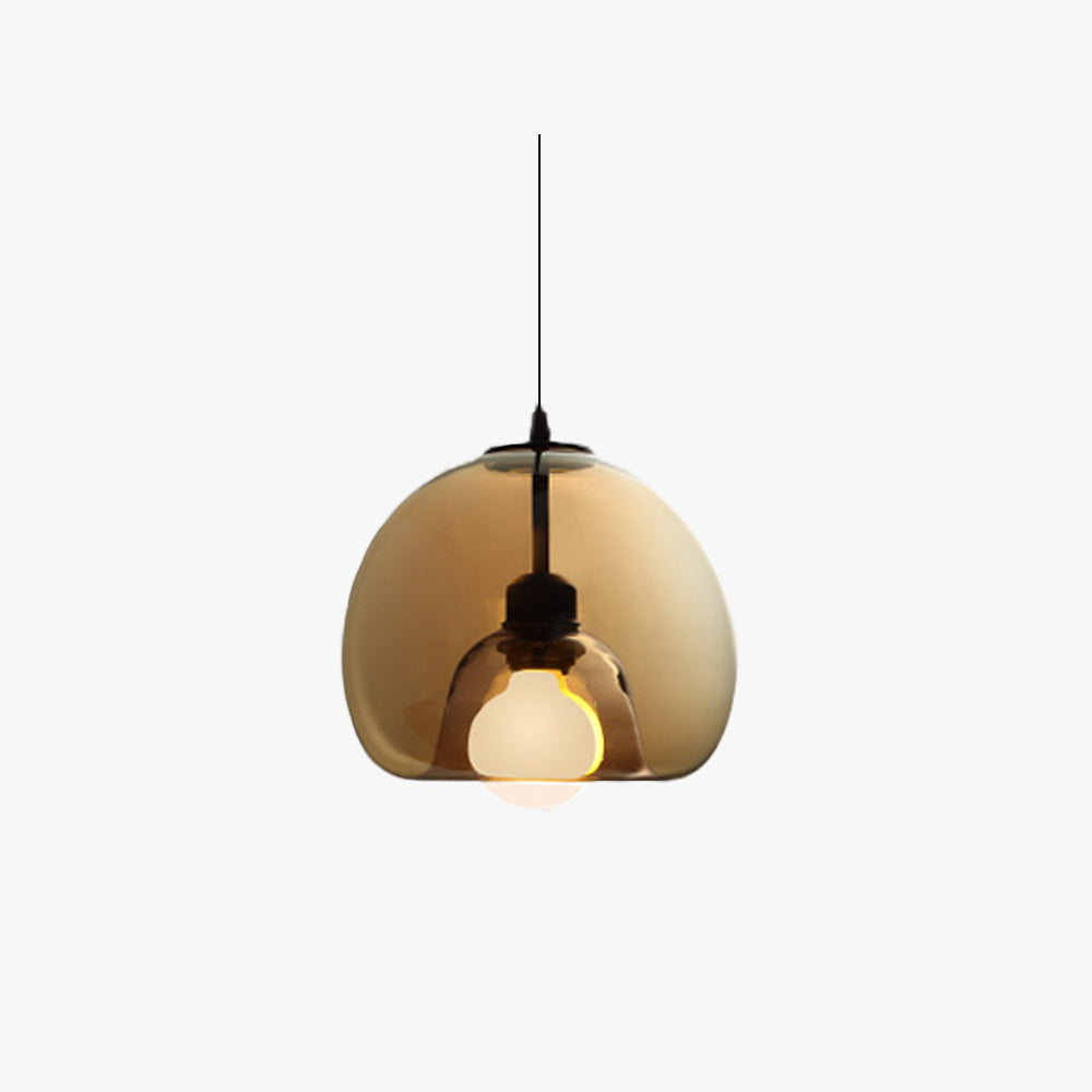 Norvia Pendant Light Globe Glass Amber/Smoky Grey