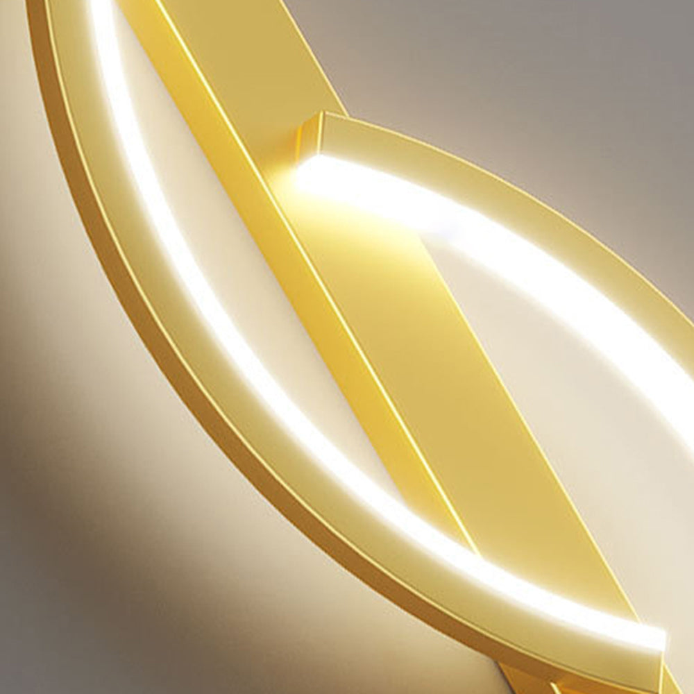 Vireth Modern Linear Wave Bedroom Wall Lamp, Black/Gold