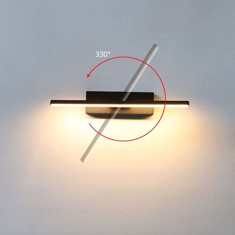 Darin Rotatable Wall Lamp for Bedroom, Black/White