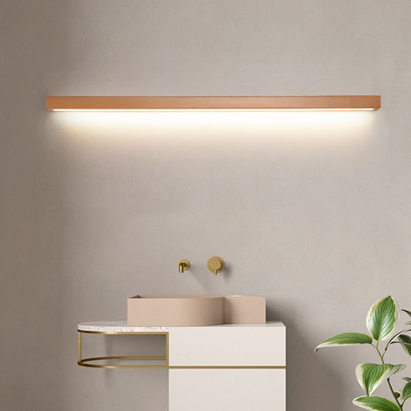 Varelin Wall Lamp Linear Mirror Wooden Front Vanity