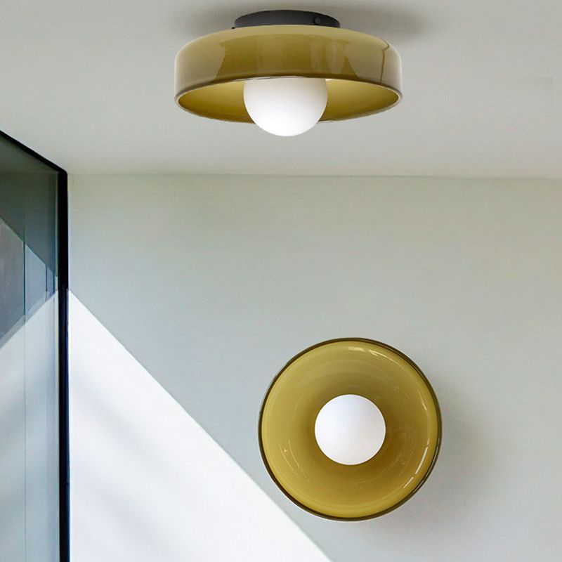 Solven Ceiling Light Drum-Shaped Glass