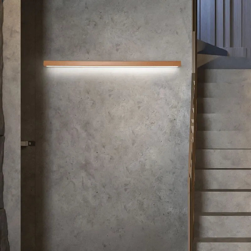 Varelin Wall Lamp Linear Mirror Wooden Front Vanity