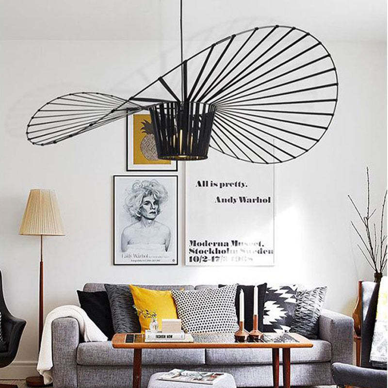 Xelion Pendant Light Modern Flower Fabric Black/White/Gold/Brown