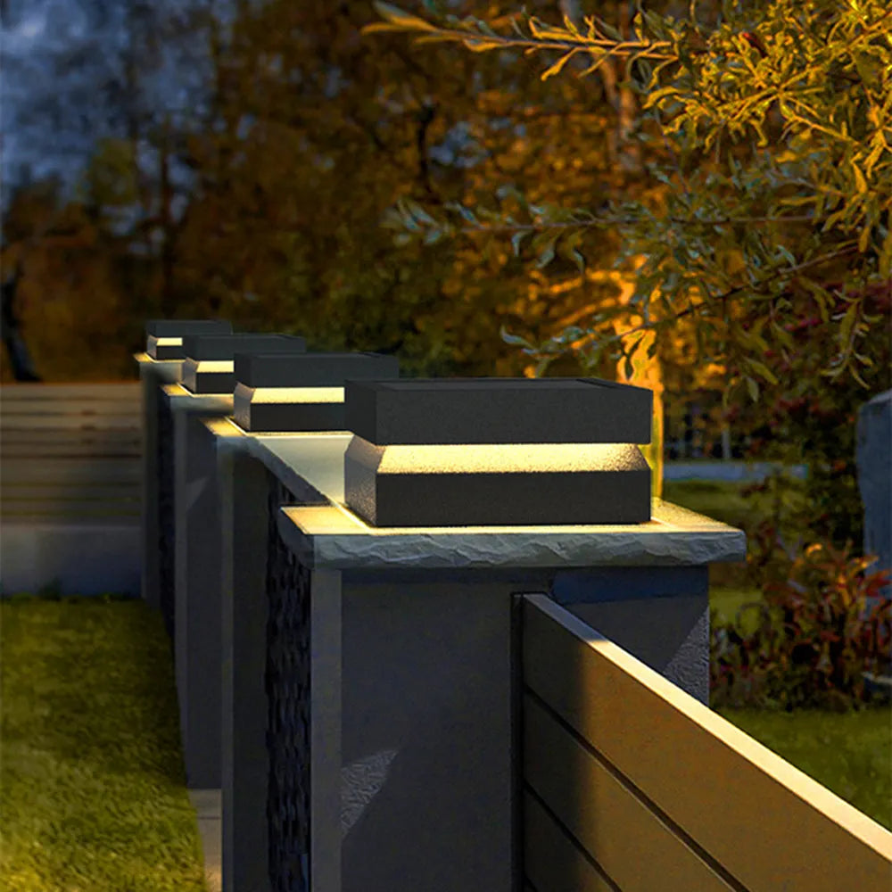 Corvex Outdoor Lamp Modern Concave Black Solar