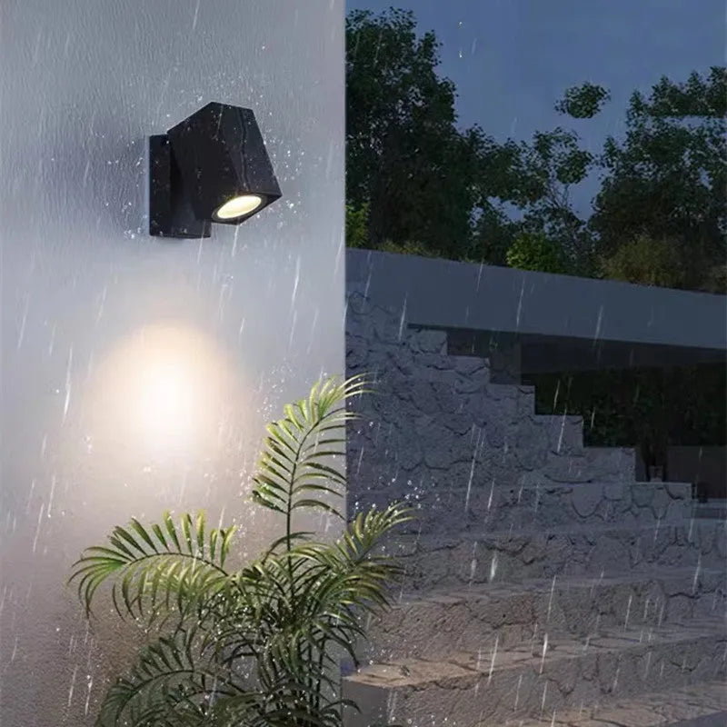 Lyris Wall Lamp Modern Outdoor Rotatable Spotlight Black