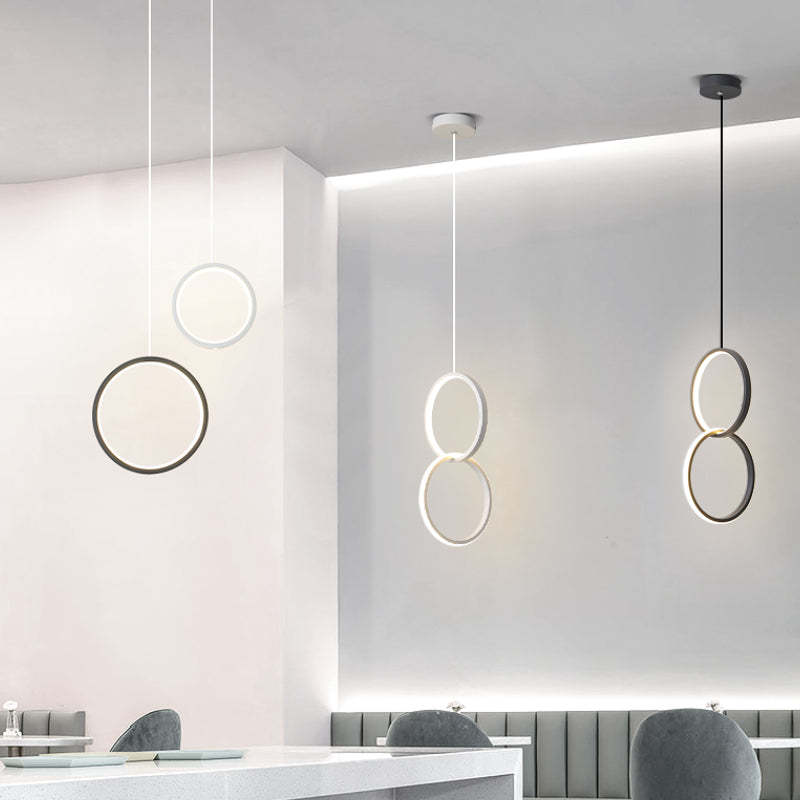 Kori Modern LED Pendant Light Black/White Living Room