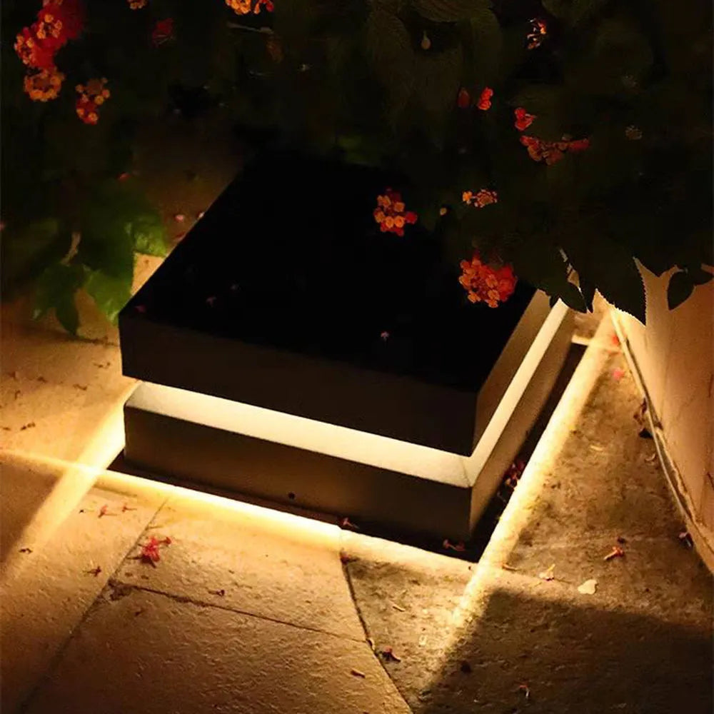 Corvex Outdoor Lamp Modern Concave Black Solar