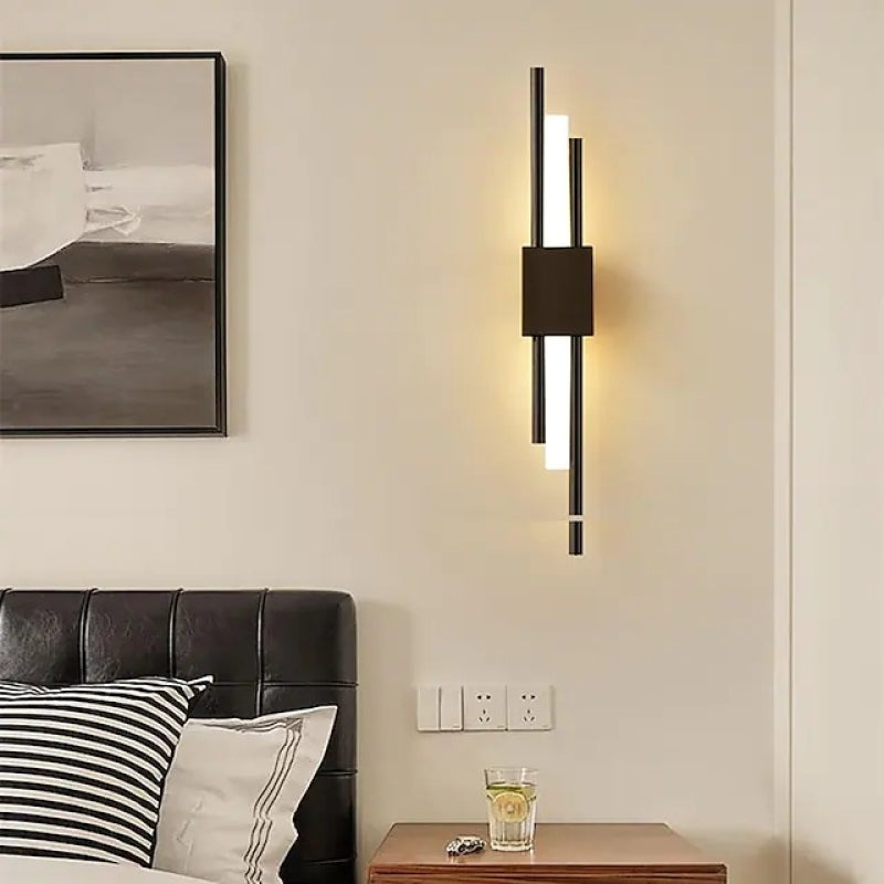 Nariq Modern Bar LED Wall Lamp, Black/Gold