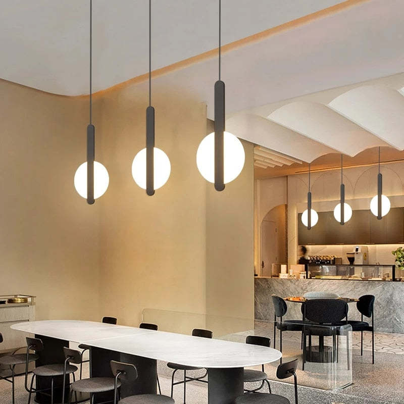 Kori Modern LED Pendant Light Black/White Living Room