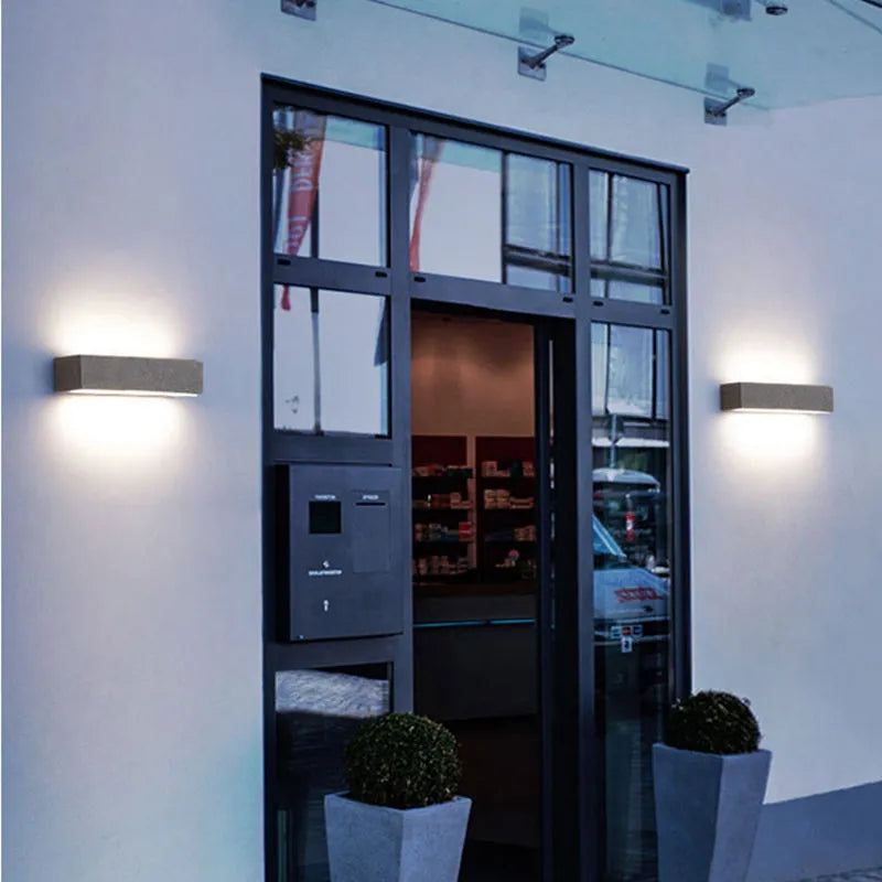 Davel LED Outdoor Wall Lamp, Black & White