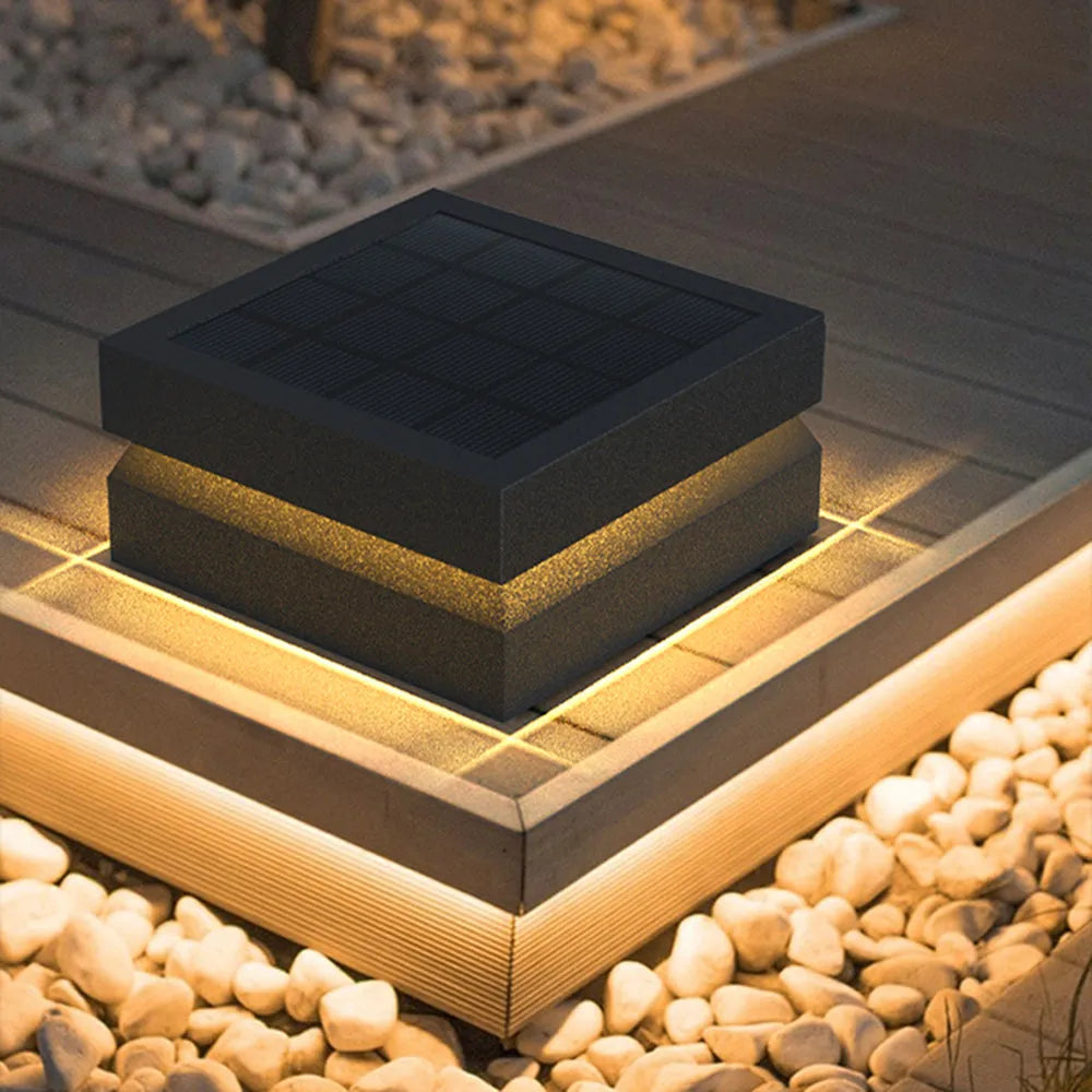 Corvex Outdoor Lamp Modern Concave Black Solar