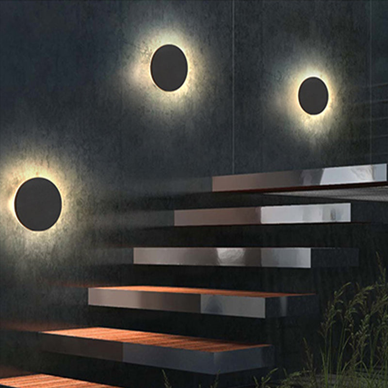 Dori Minimalist Round/Square Outdoor Wall Lamp LED, Black/White