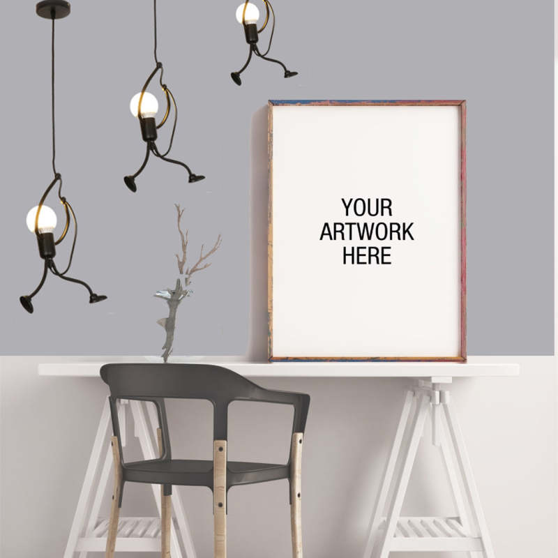 Esi Retro Modern Iron Man Pendant Light, Black