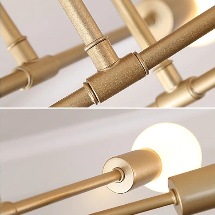 Lunil Modern Flush Mount Ceiling Light, Gold & Black