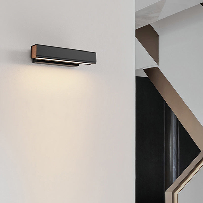 Heri Modern Rectangles Rotatable Wall Lamp, Black/White