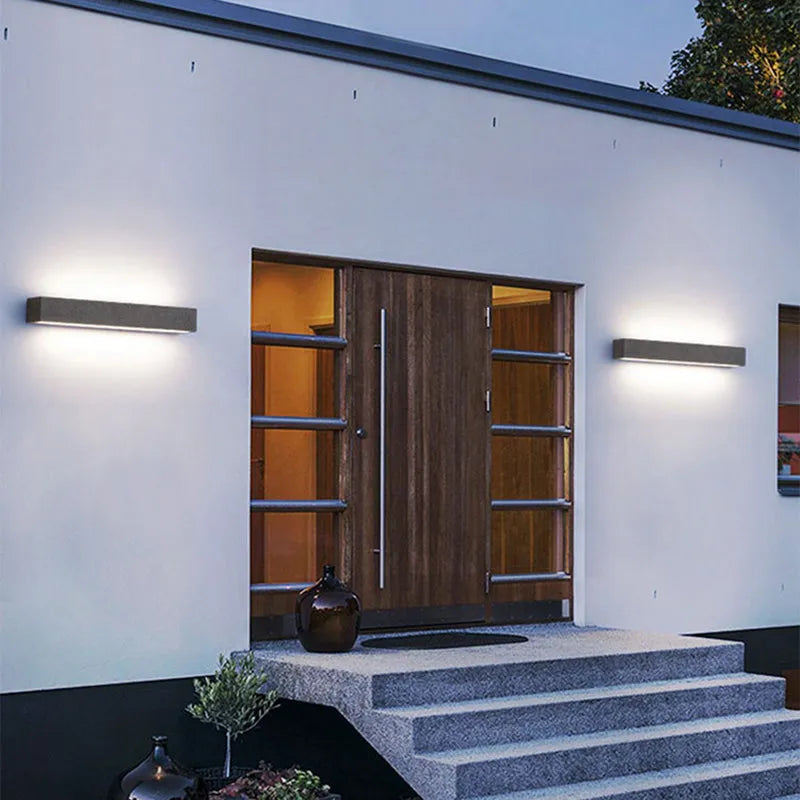 Davel LED Outdoor Wall Lamp, Black & White
