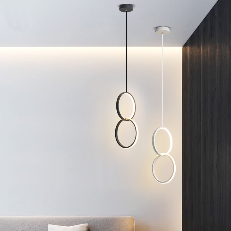 Kori Modern LED Pendant Light Black/White Living Room