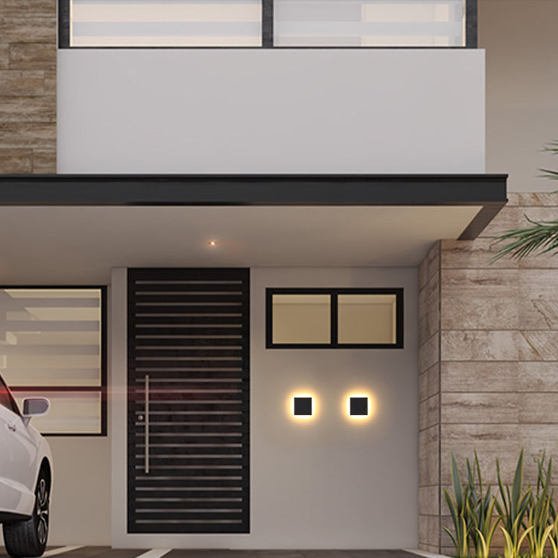 Dori Minimalist Round/Square Outdoor Wall Lamp LED, Black/White