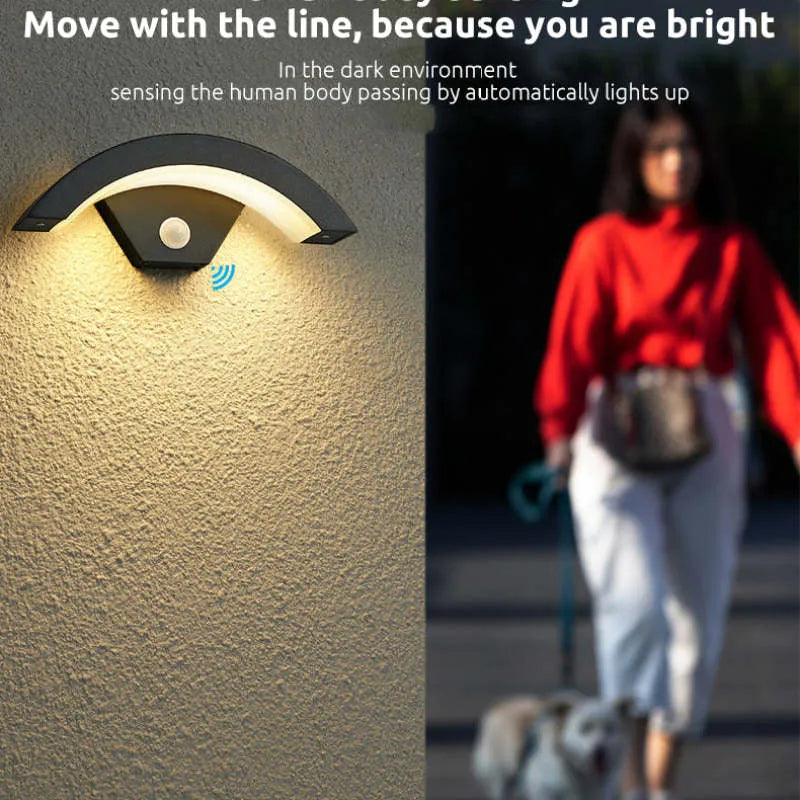 Alvyn Wall Lamp Nordic Arc Waterproof LED Outdoor Black