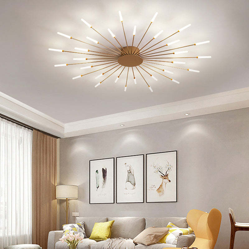 Kovon Flush-Mount Ceiling Light Fireworks, Black/Gold