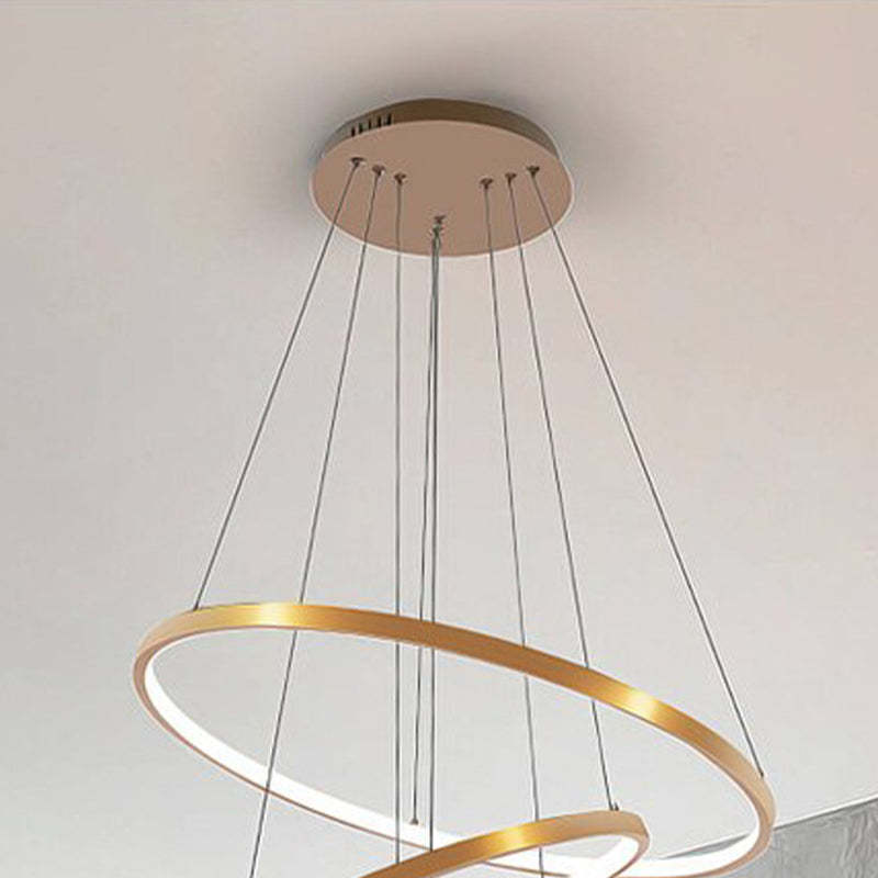 Toriq Pendant Light, Inner Ring Illuminated, White/Black/Gold
