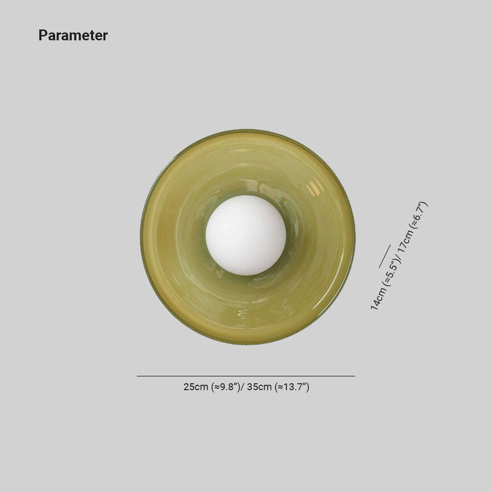 Solven Ceiling Light Drum-Shaped Glass