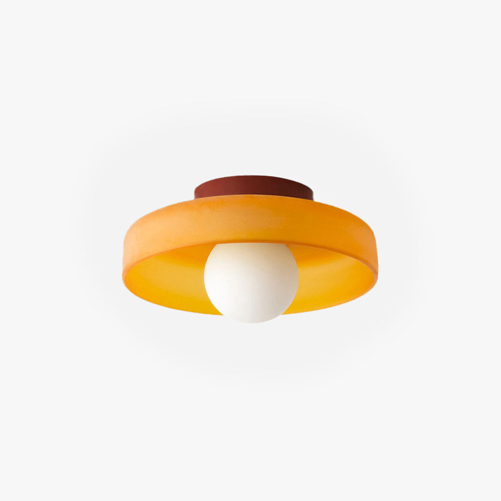 Solven Ceiling Light Drum-Shaped Glass