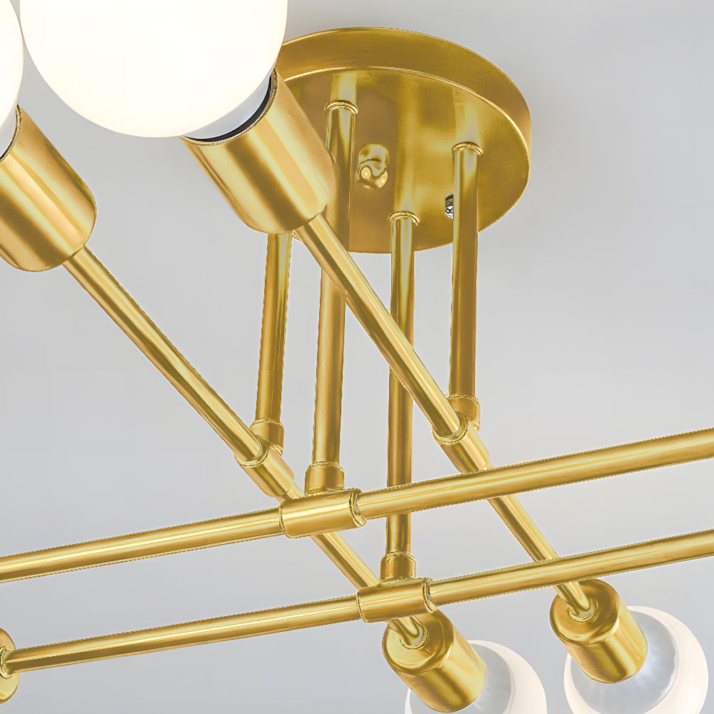Lunil Modern Flush Mount Ceiling Light, Gold & Black