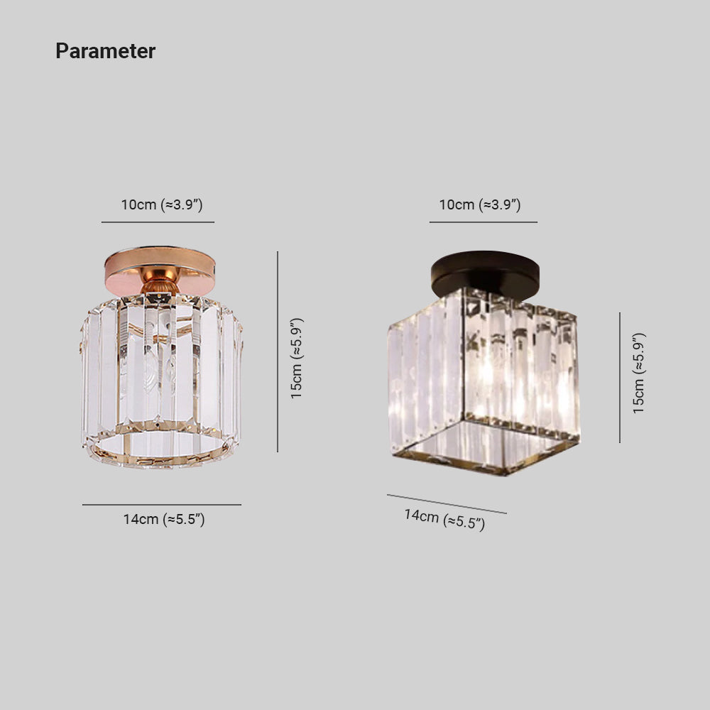 Cerin Modern /Crystal Ceiling Light, 3 Colors