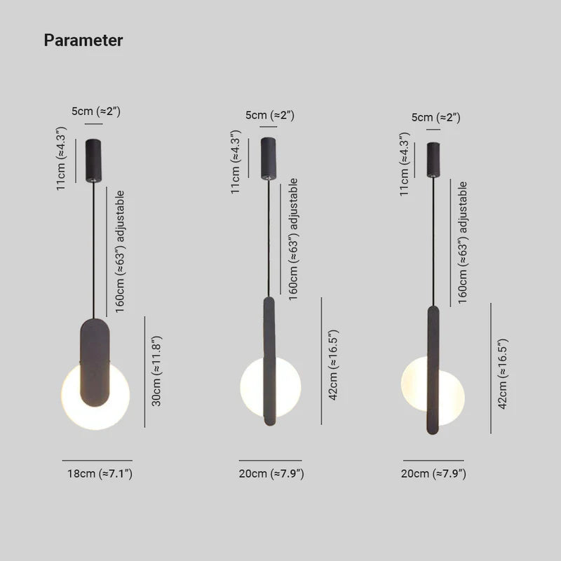 Kori Modern LED Pendant Light Black/White Living Room