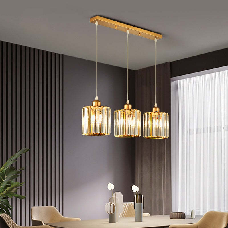 Maruvo Pendant Light Modern Cluster Cylinder Glass