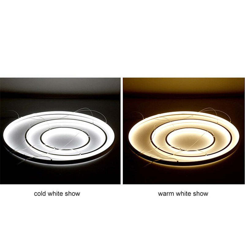 Toriq Pendant Light, Inner Ring Illuminated, White/Black/Gold
