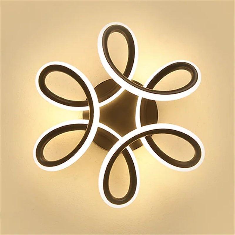 Sio Modern Flower Shape Ceiling Light, Black/White, Hallway