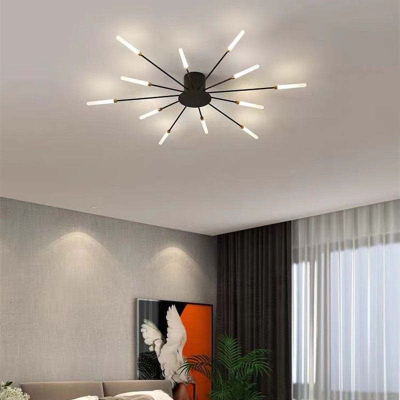 Kovon Flush-Mount Ceiling Light Fireworks, Black/Gold