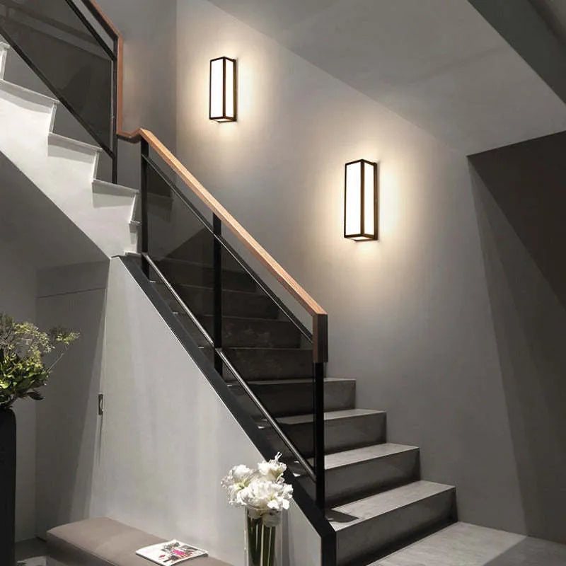 Noven Wall Lamp Modern Waterproof Cross Outdoor Black
