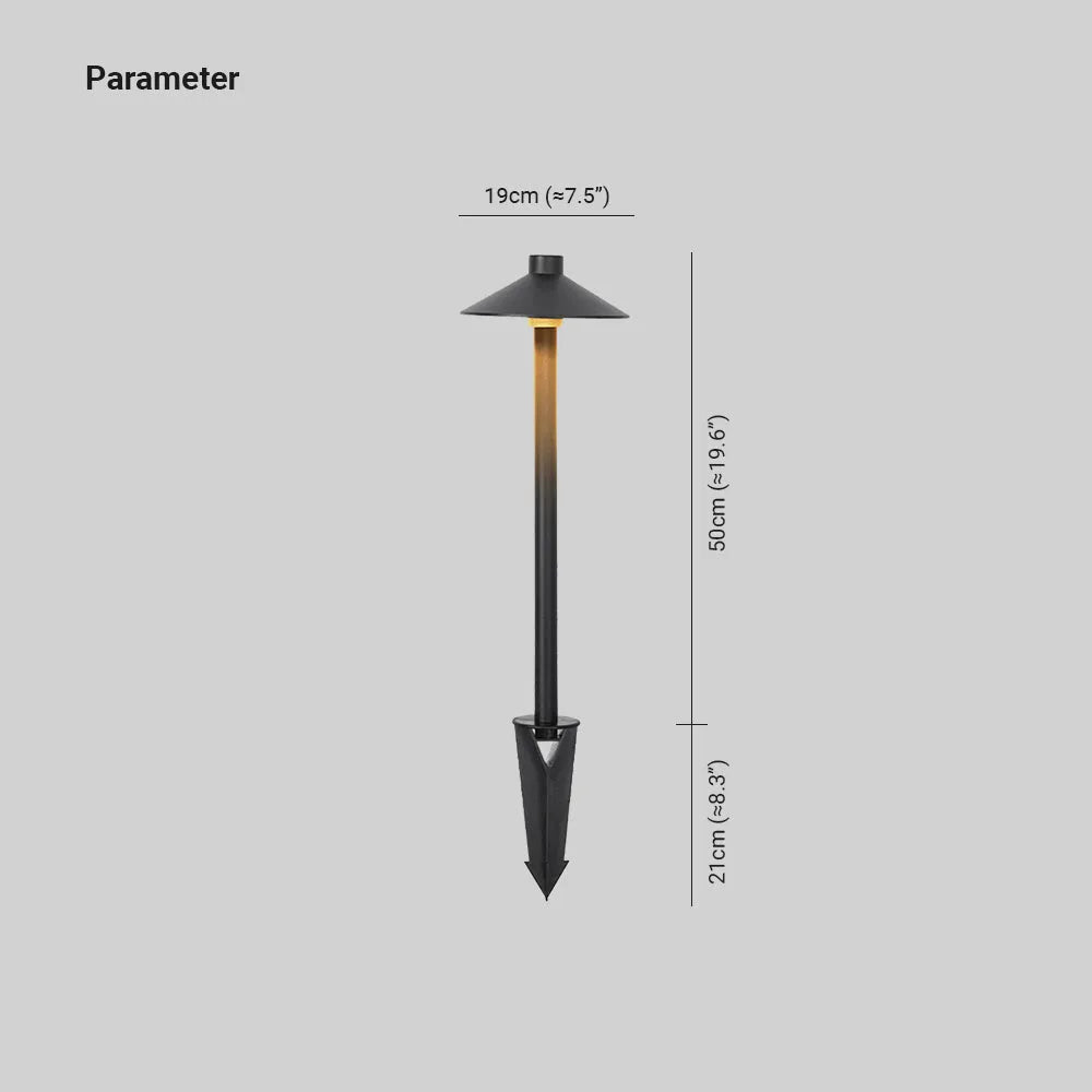Dorvenia Outdoor Path Light Contemporary Cap-Shaped Black